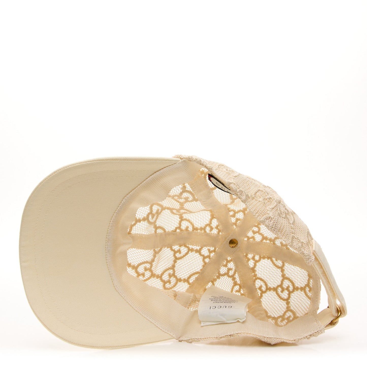 Mesh GG Monogram Shivali Baseball Hat XL Cream Ivory