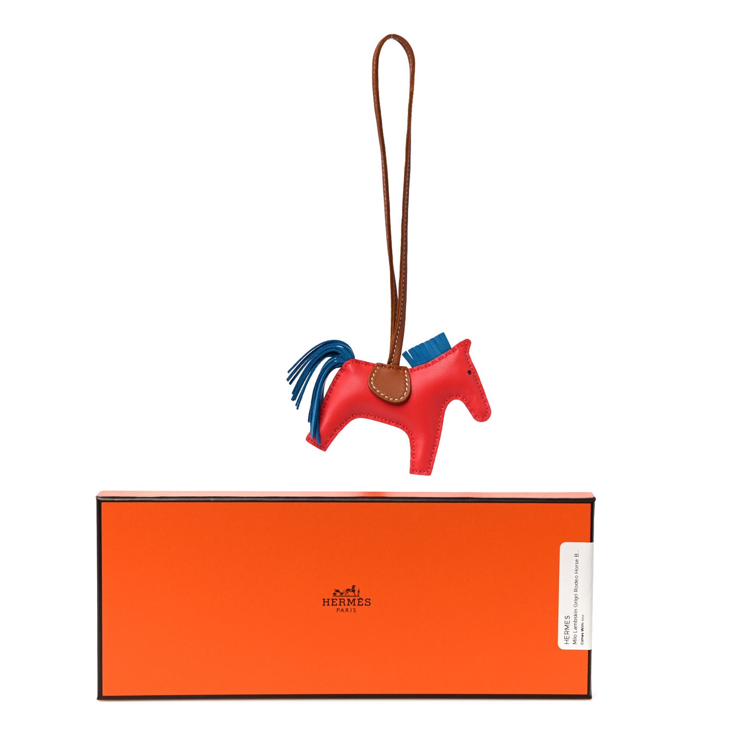 Milo Lambskin Grigri Rodeo Horse Bag Charm PM Rose Texas Bleu Zanzibar Gold