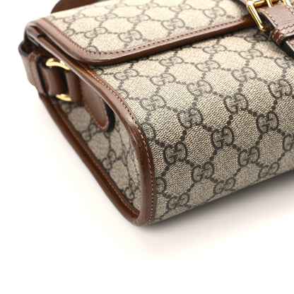 Gucci GG Supreme Monogram Azalea Calfskin Retro Interlocking G Messenger Beige Ebony Brown Sugar 10 of 12