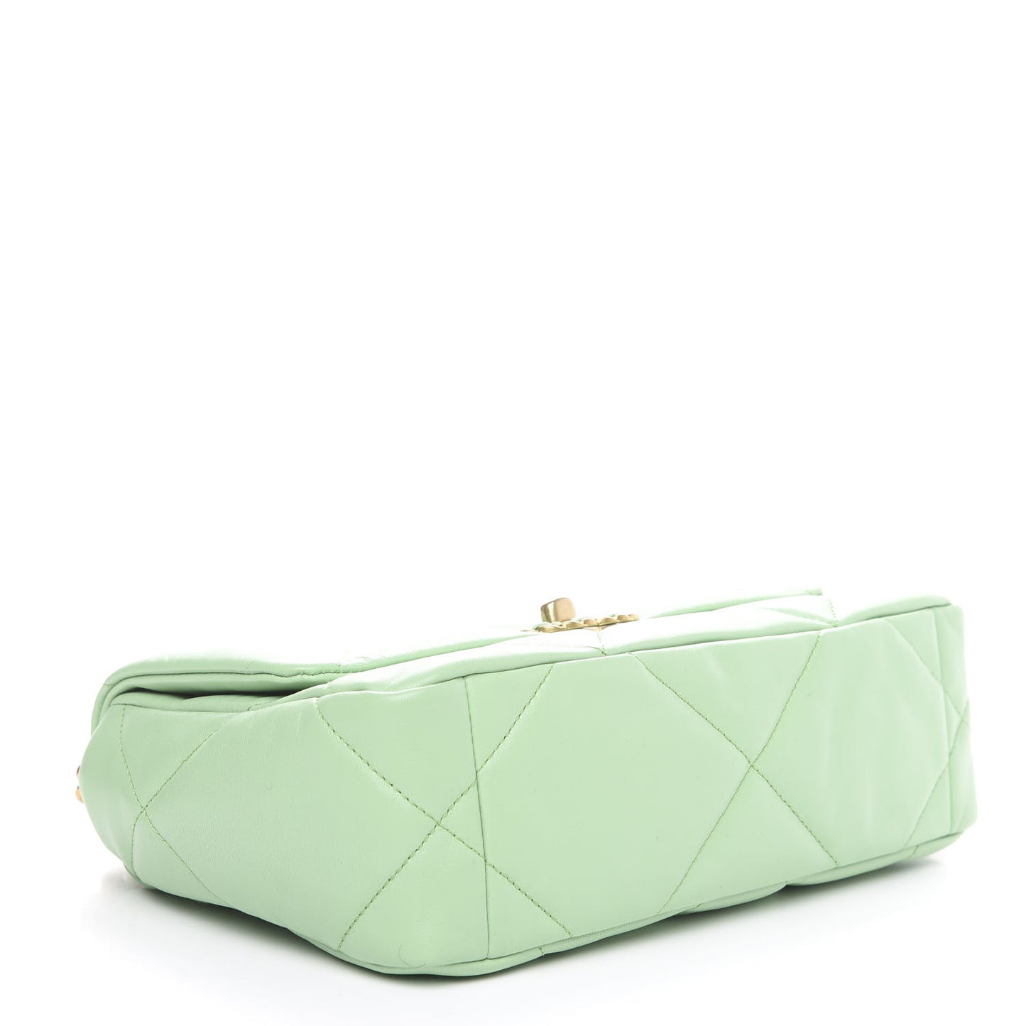 Goatskin Quilted Medium 19 Flap Light Green