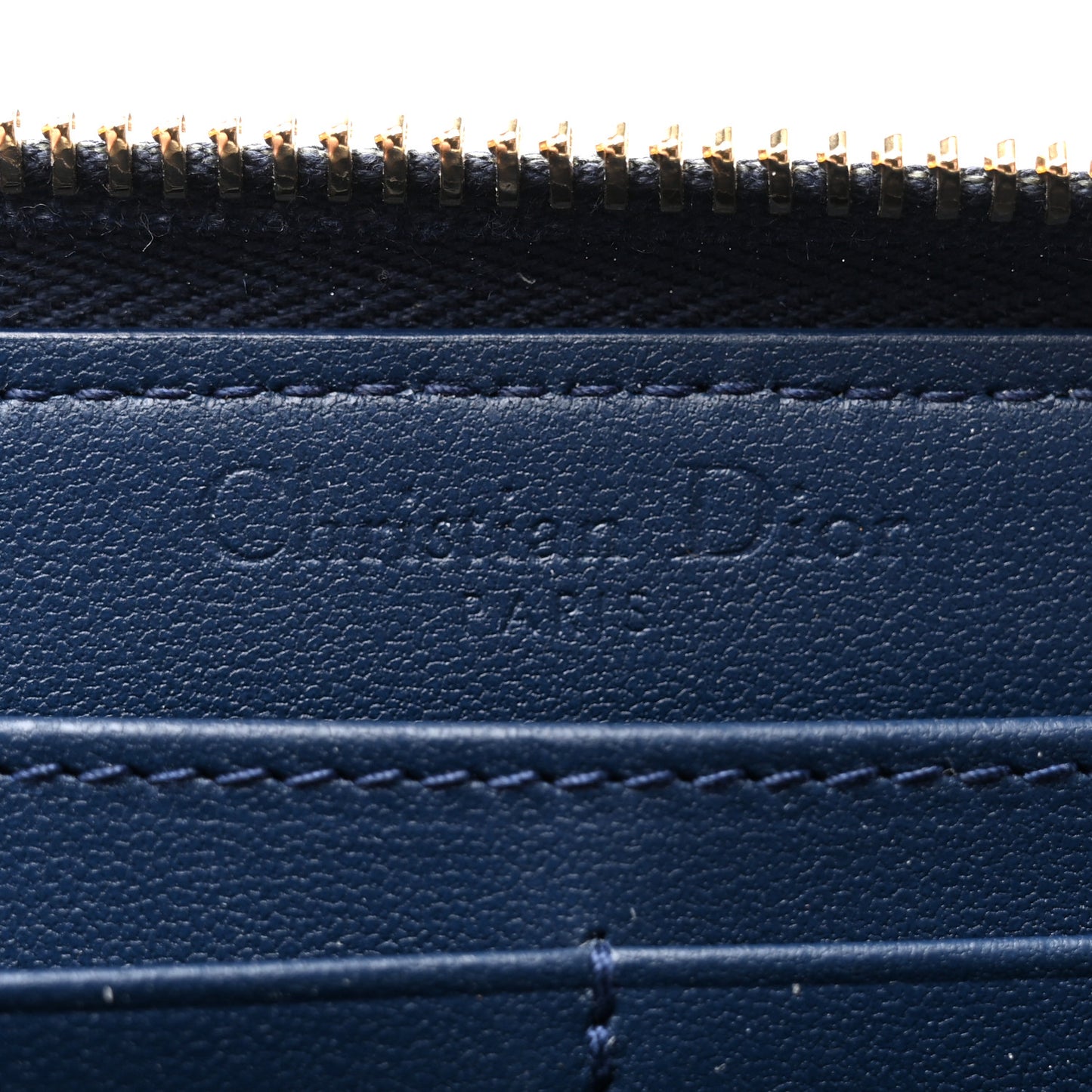 Lambskin Cannage Lady Dior Zip Wallet Ocean Blue