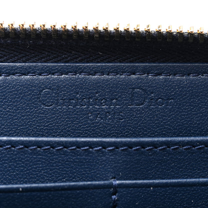 Christian Dior Lambskin Cannage Lady Dior Zip Wallet Ocean Blue 6 of 8