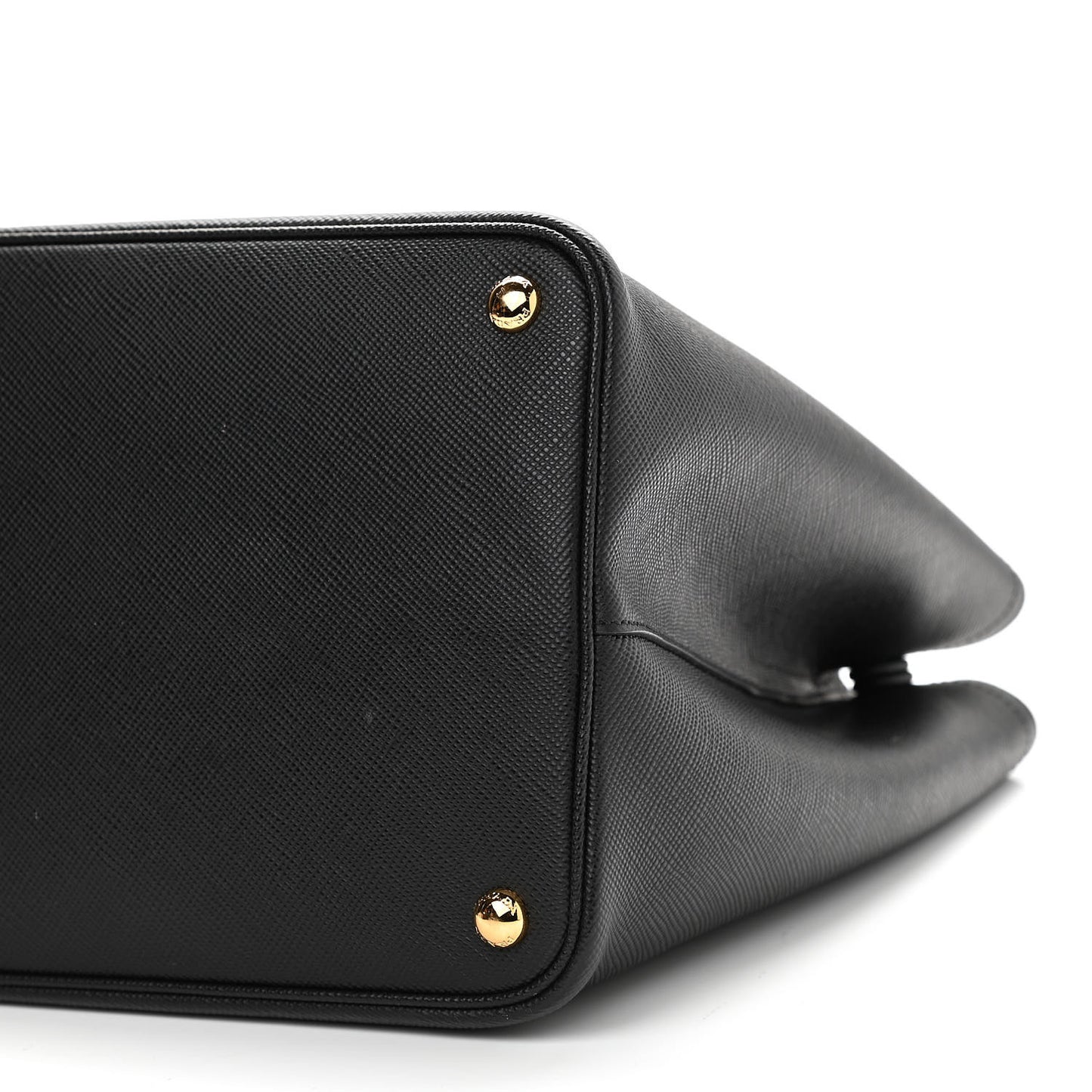 Saffiano Cuir Large Double Bag Black Fuoco