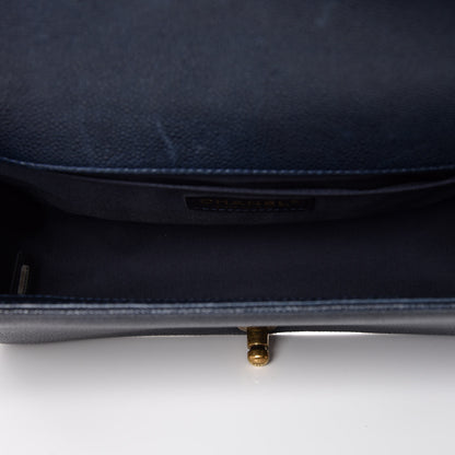 Chanel Caviar Quilted Medium Boy Flap Navy 5 of 7