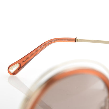 Chloe Oversized Round Carlina Sunglasses CE120S Orange 6 of 7