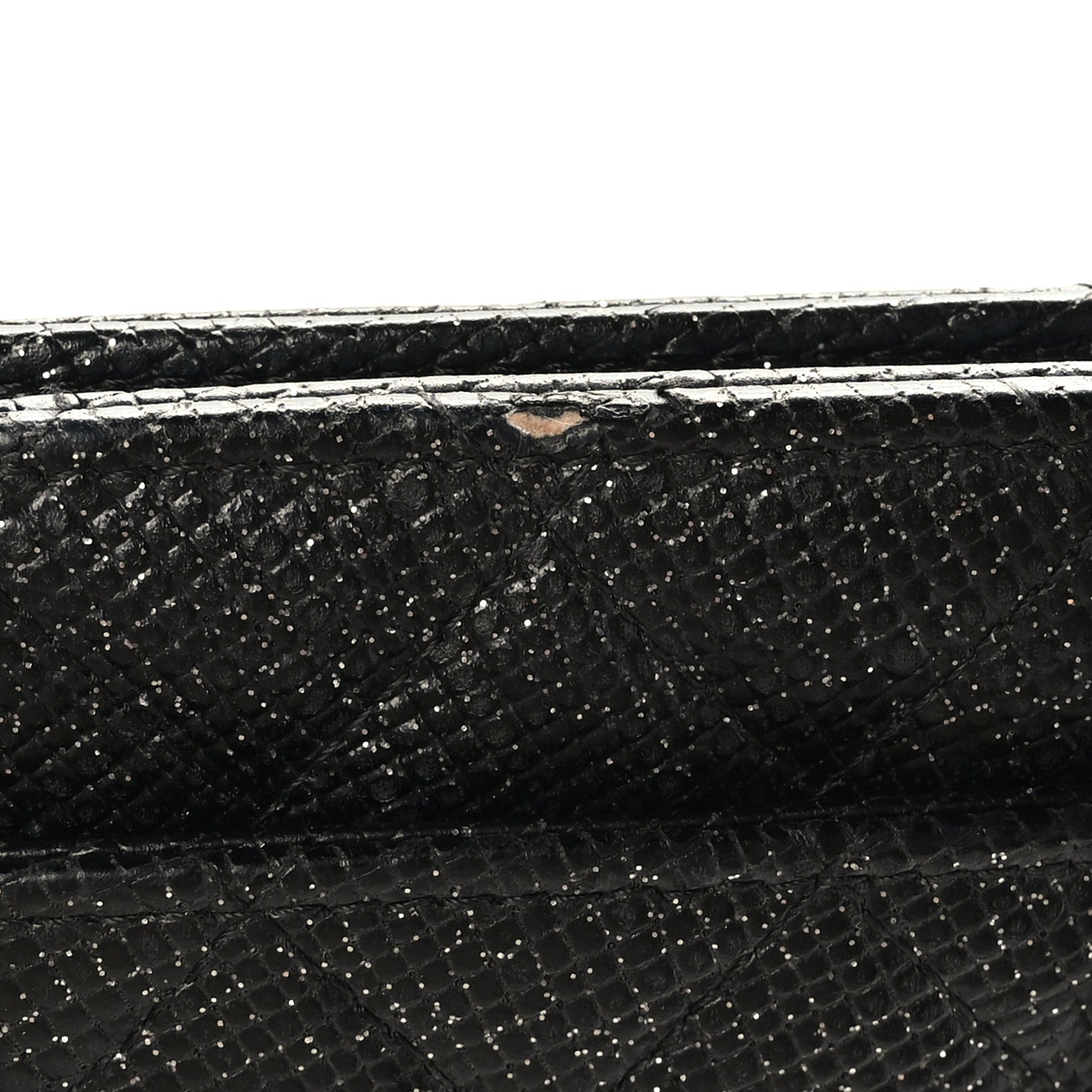 Chanel Glitter Calfskin Quilted Wallet on Chain WOC Black 11 of 11