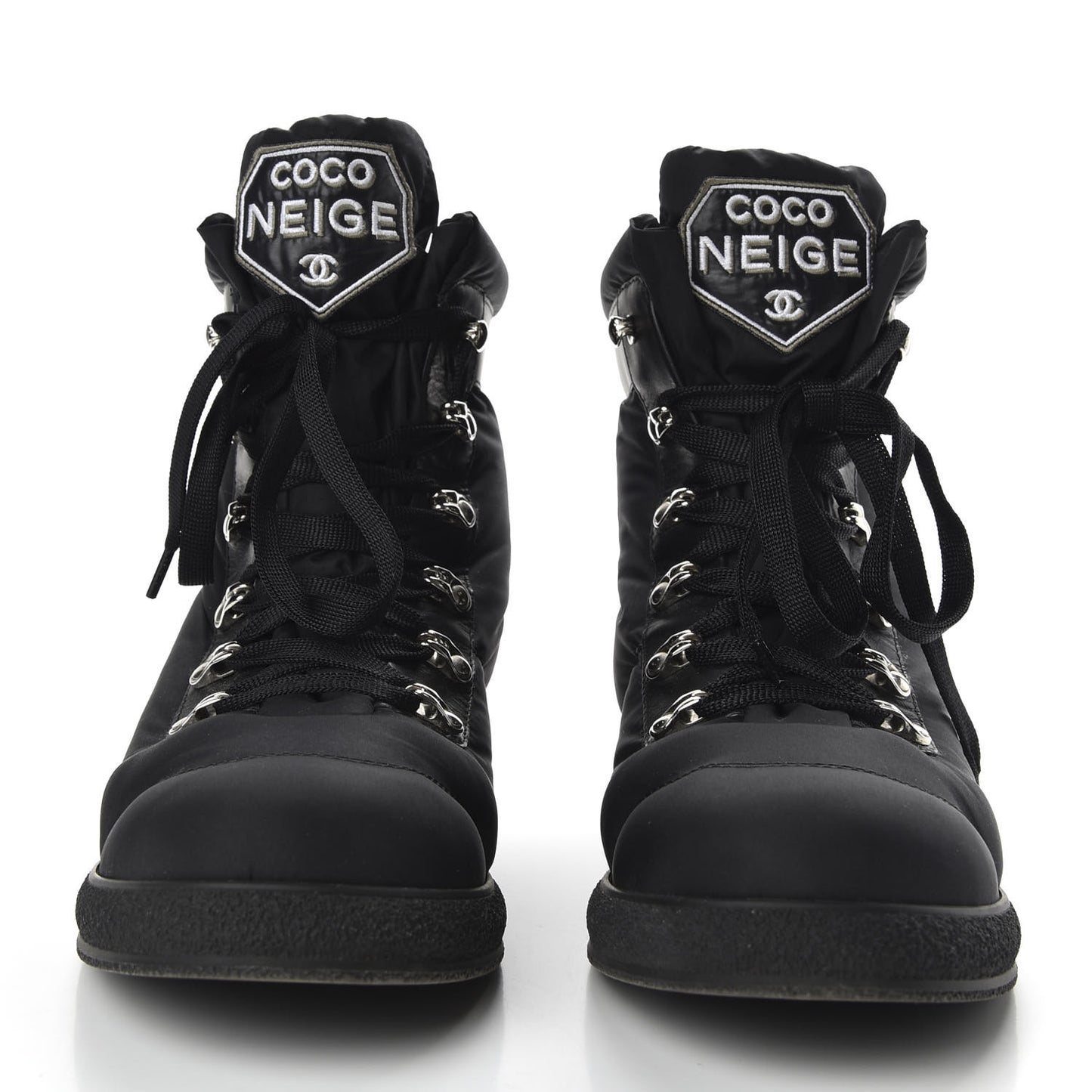 Nylon Calfskin Womens Coco Neige Short Boots 40 Black