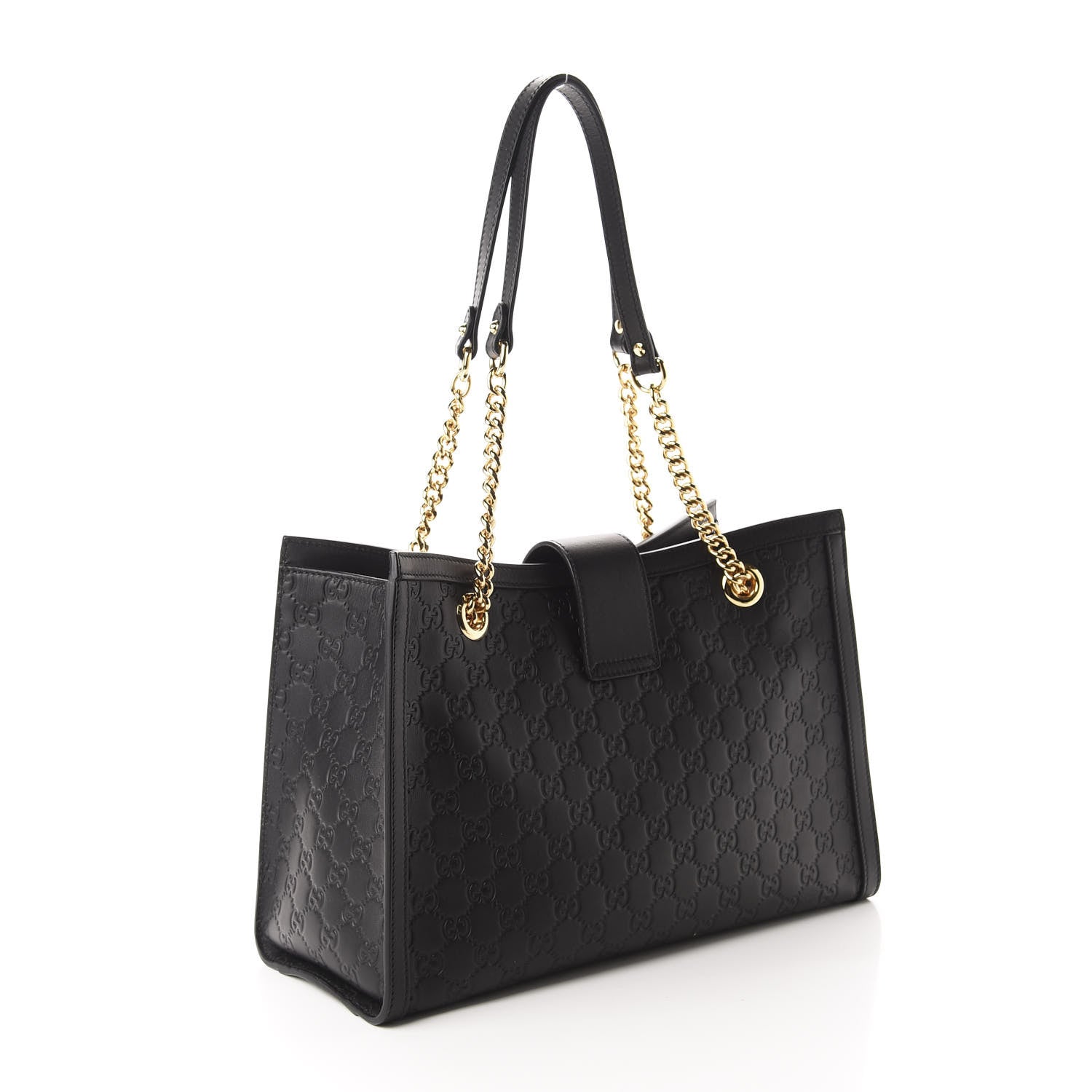 Gucci Guccissima Medium Padlock Tote Black 3 of 10