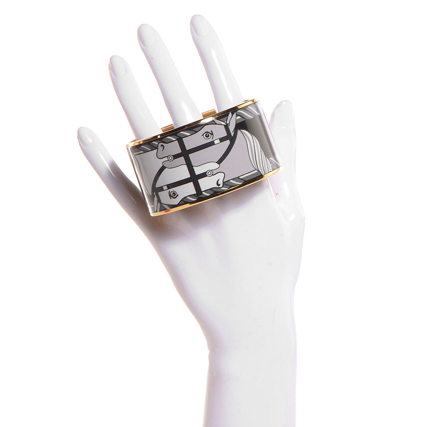 Enamel Printed Quadrige Extra Wide Bracelet 65