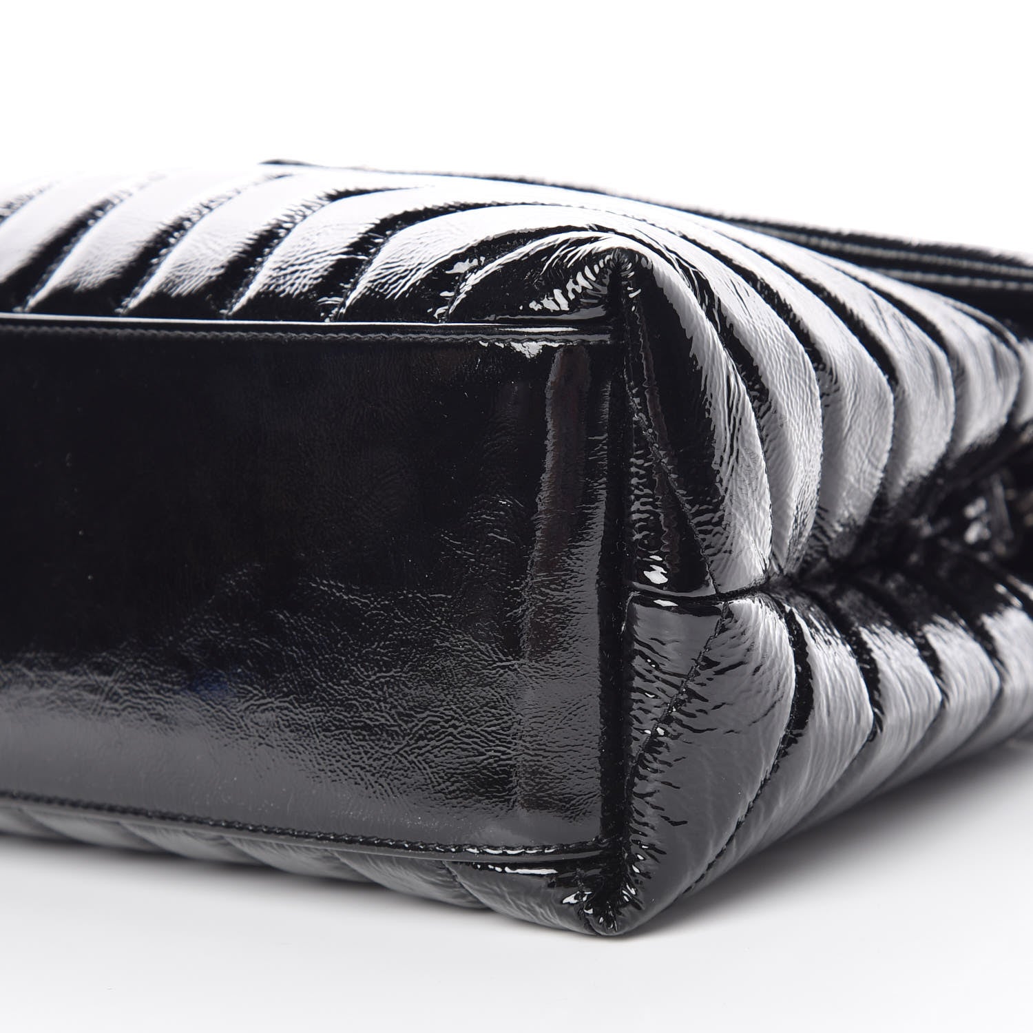 Saint Laurent Patent Y Quilted Monogram Medium Loulou Chain Satchel Black 10 of 11