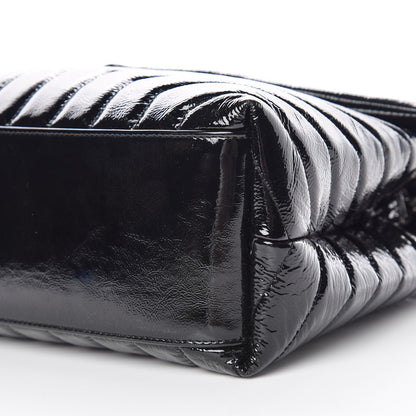 Saint Laurent Patent Y Quilted Monogram Medium Loulou Chain Satchel Black 10 of 11