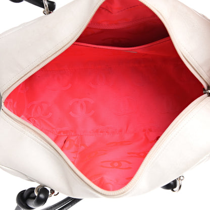 Chanel Calfskin Quilted Large Cambon Bowler White Black 4 of 17