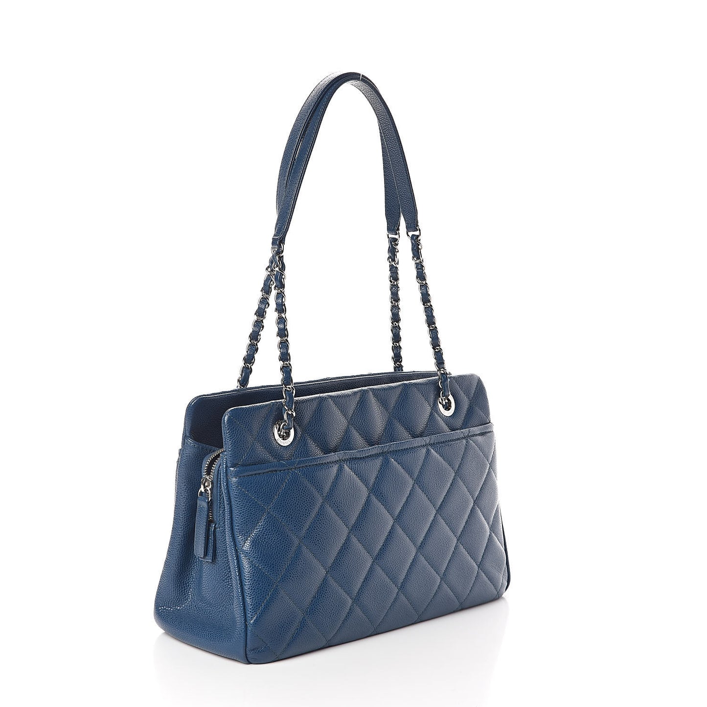 Caviar Quilted CC Timeless Soft Tote Blue