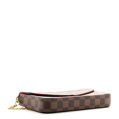 Louis Vuitton Damier Ebene Pochette Felicie Chain Wallet 5 of 9