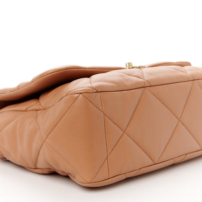 Chanel Lambskin Quilted Maxi Chanel 19 Flap Brown 9 of 10