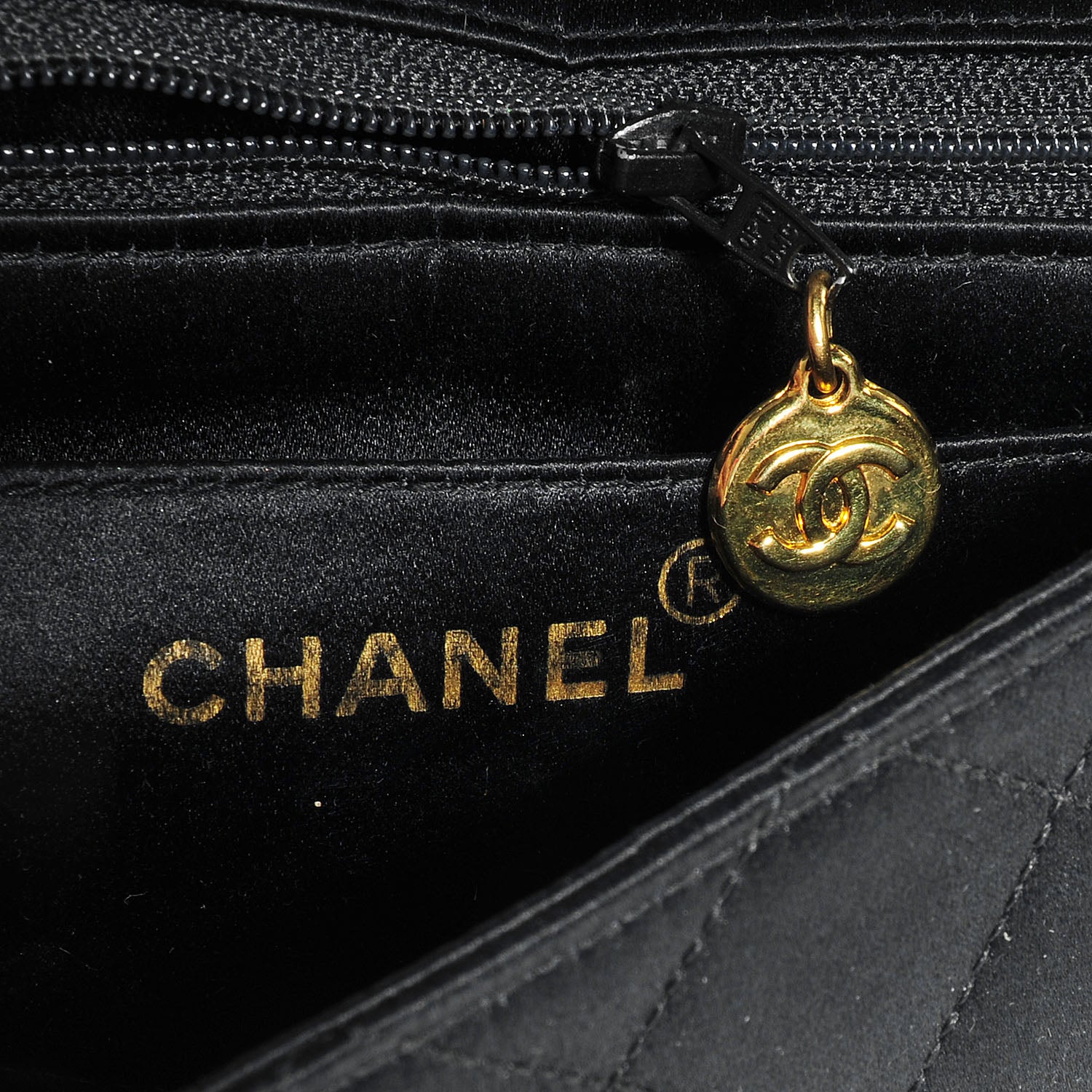 Chanel Quilted Satin Evening Flap Black 7 of 8