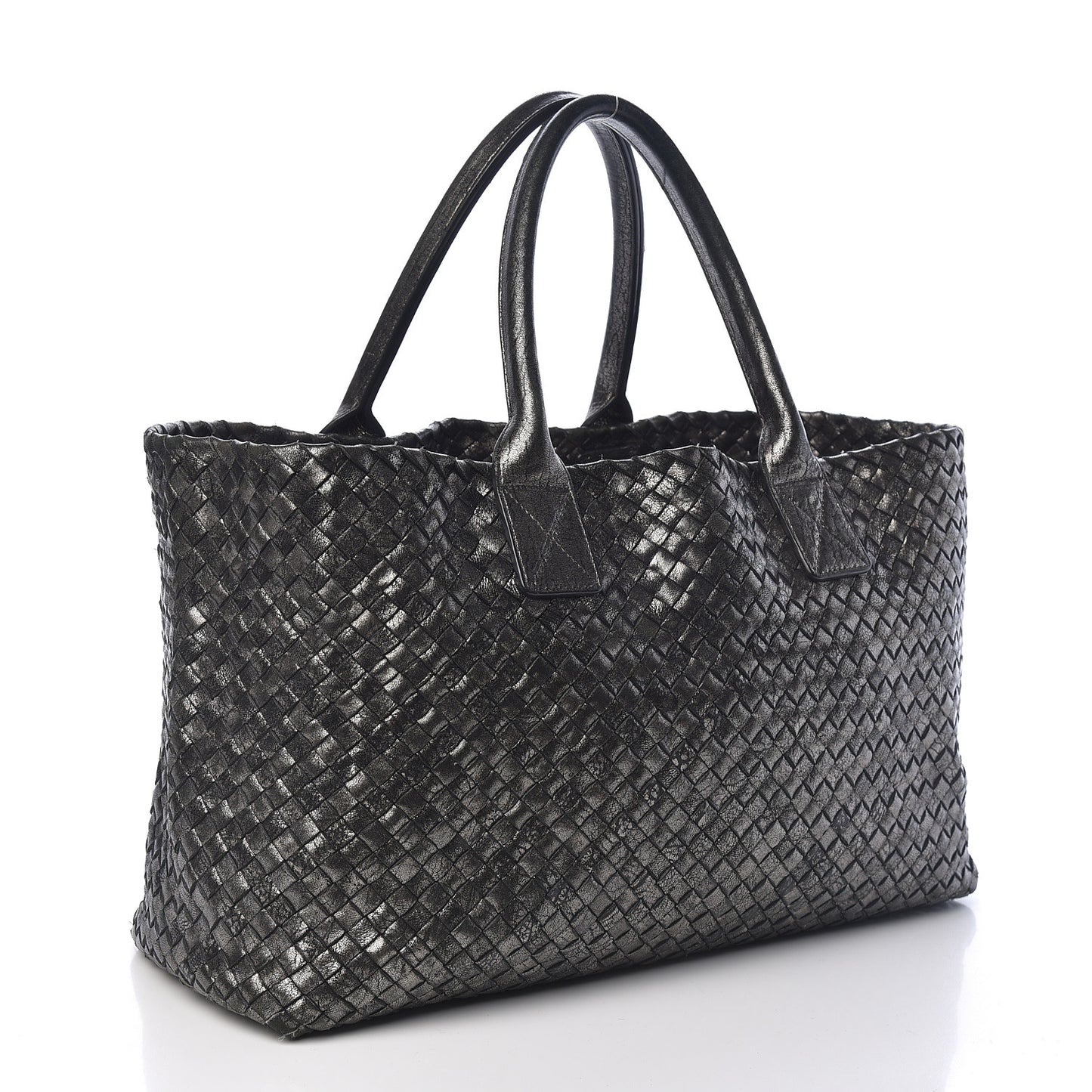 Metallic Nappa Intrecciato Medium Moon Cabat