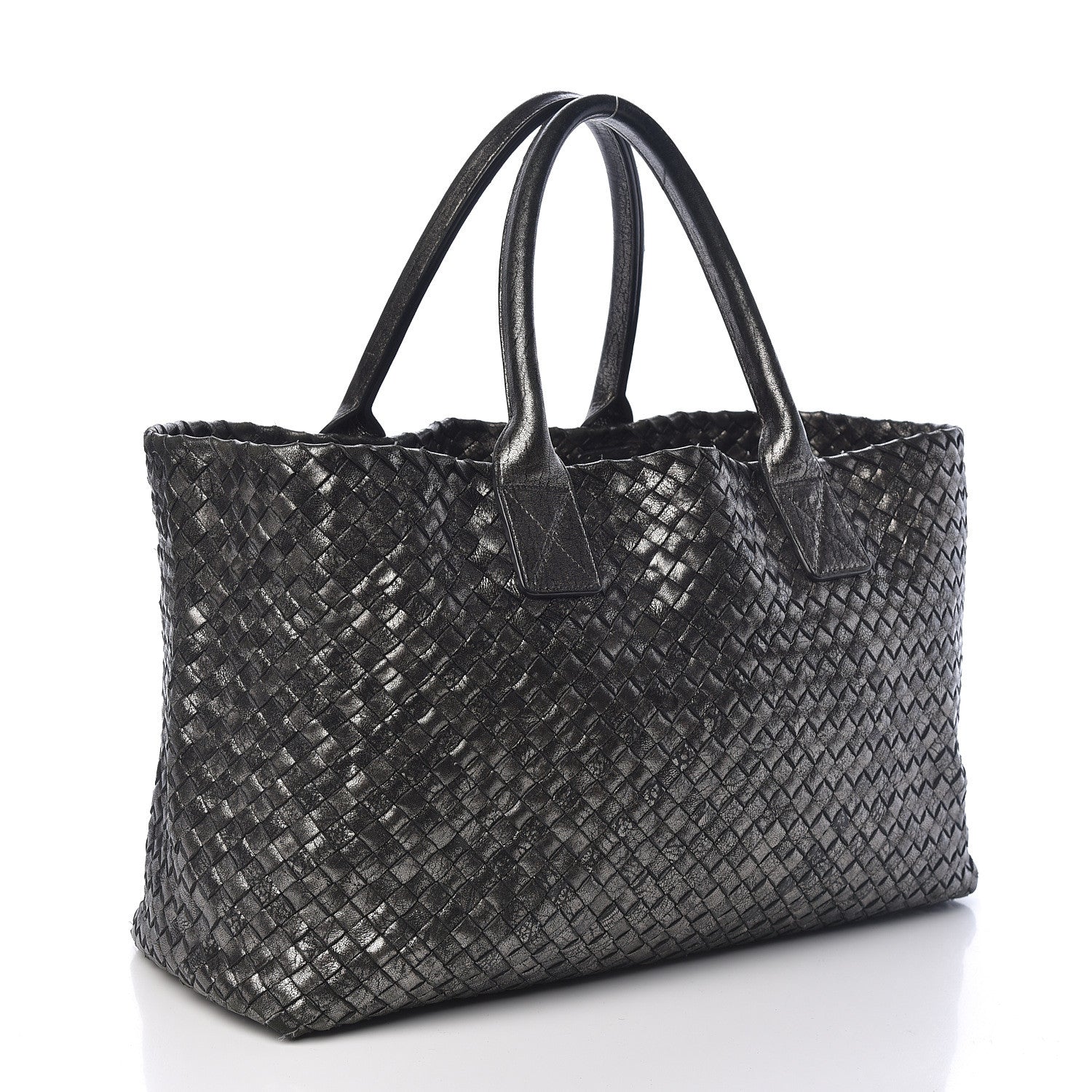 Bottega Veneta Metallic Nappa Intrecciato Medium Moon Cabat 4 of 11