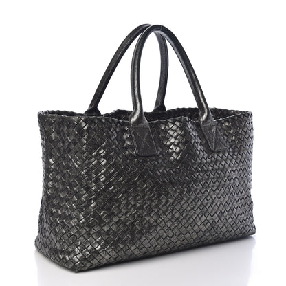 Bottega Veneta Metallic Nappa Intrecciato Medium Moon Cabat 4 of 11