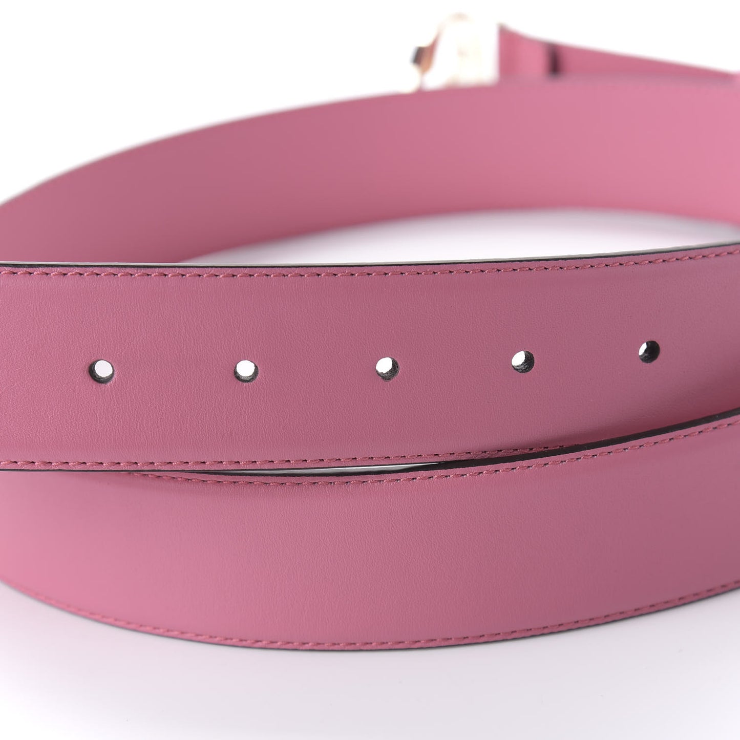Moon Calfskin Interlocking G 37mm Belt 110 44 Glossy Pink