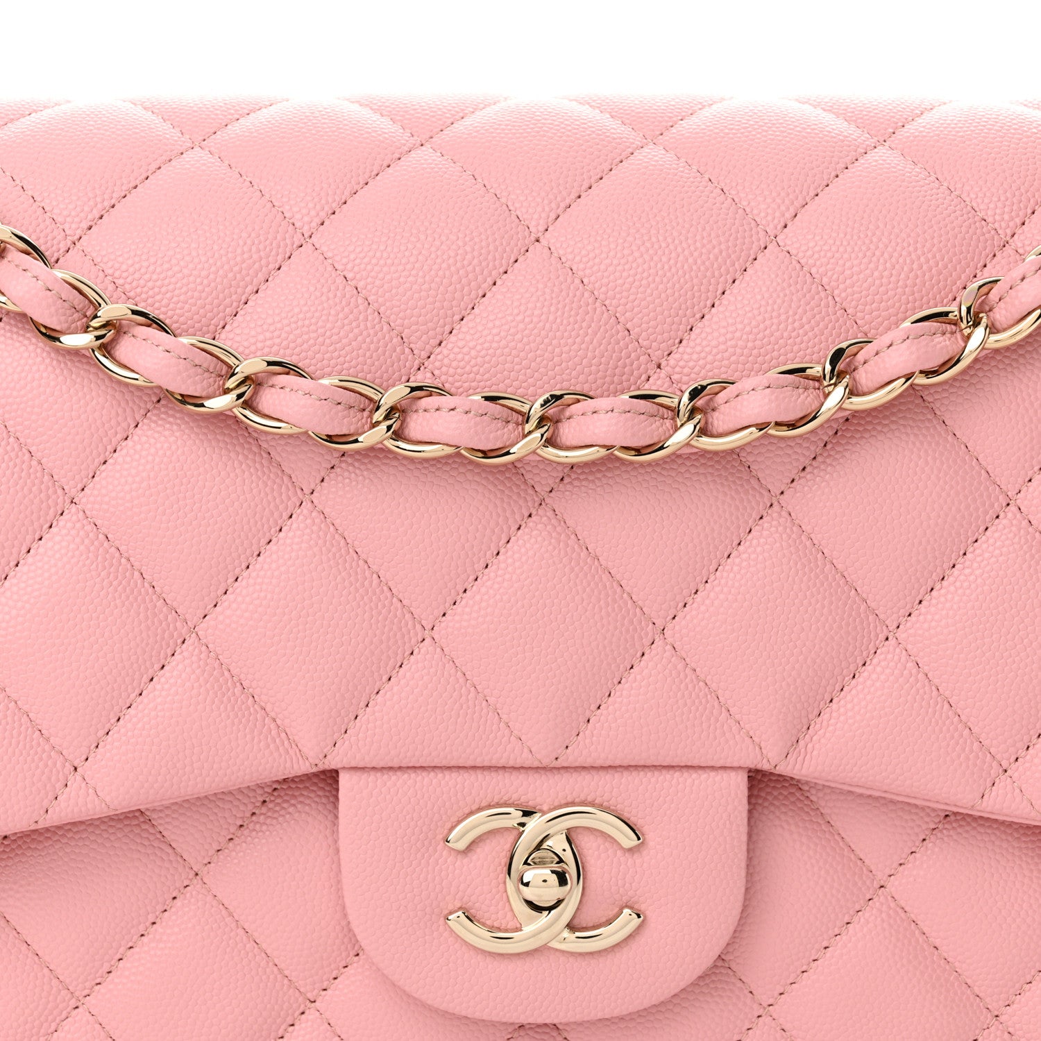 Chanel Caviar Quilted Jumbo Double Flap Pink 8 of 11