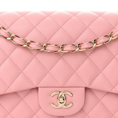 Chanel Caviar Quilted Jumbo Double Flap Pink 8 of 11