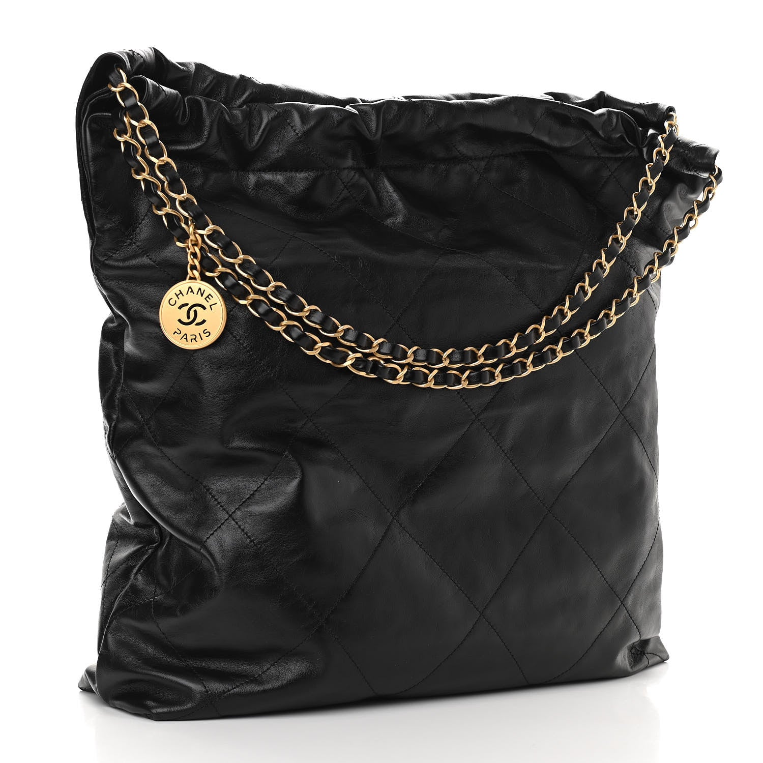 Chanel Shiny Calfskin Quilted Large Chanel 22 Black 4 of 11