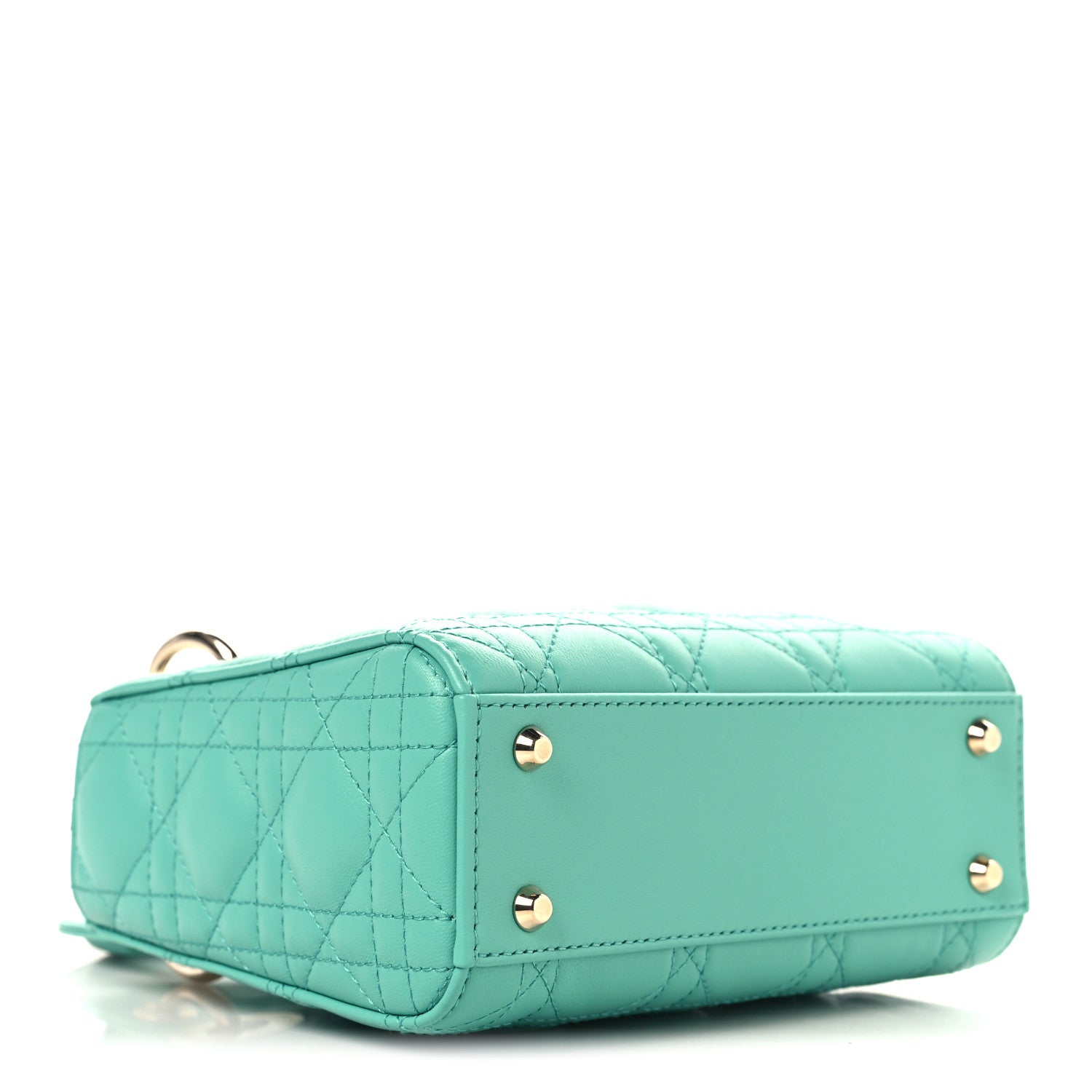 Christian Dior Lambskin Cannage Mini Lady Dior Cobalt Green 4 of 10