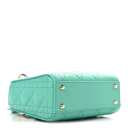 Christian Dior Lambskin Cannage Mini Lady Dior Cobalt Green 4 of 10