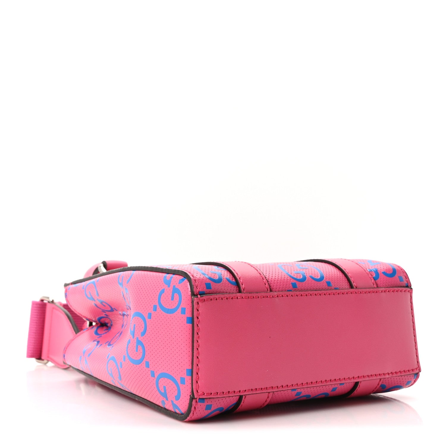 Gucci Calfskin GG Tennis Embossed Mini Tote Bag Modern Fuchsia