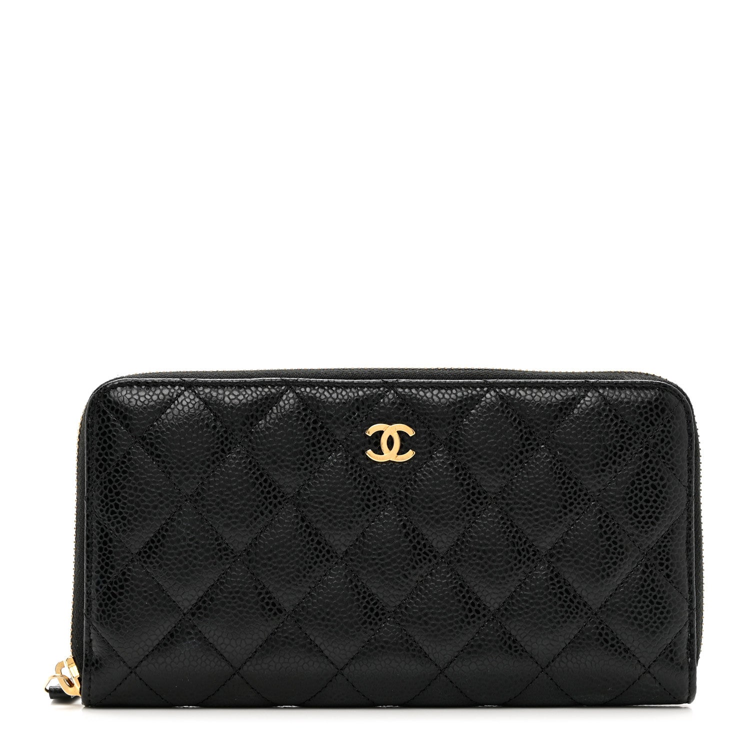 Chanel Caviar Quilted Large Gusset Zip Around Wallet Black 1 of 9