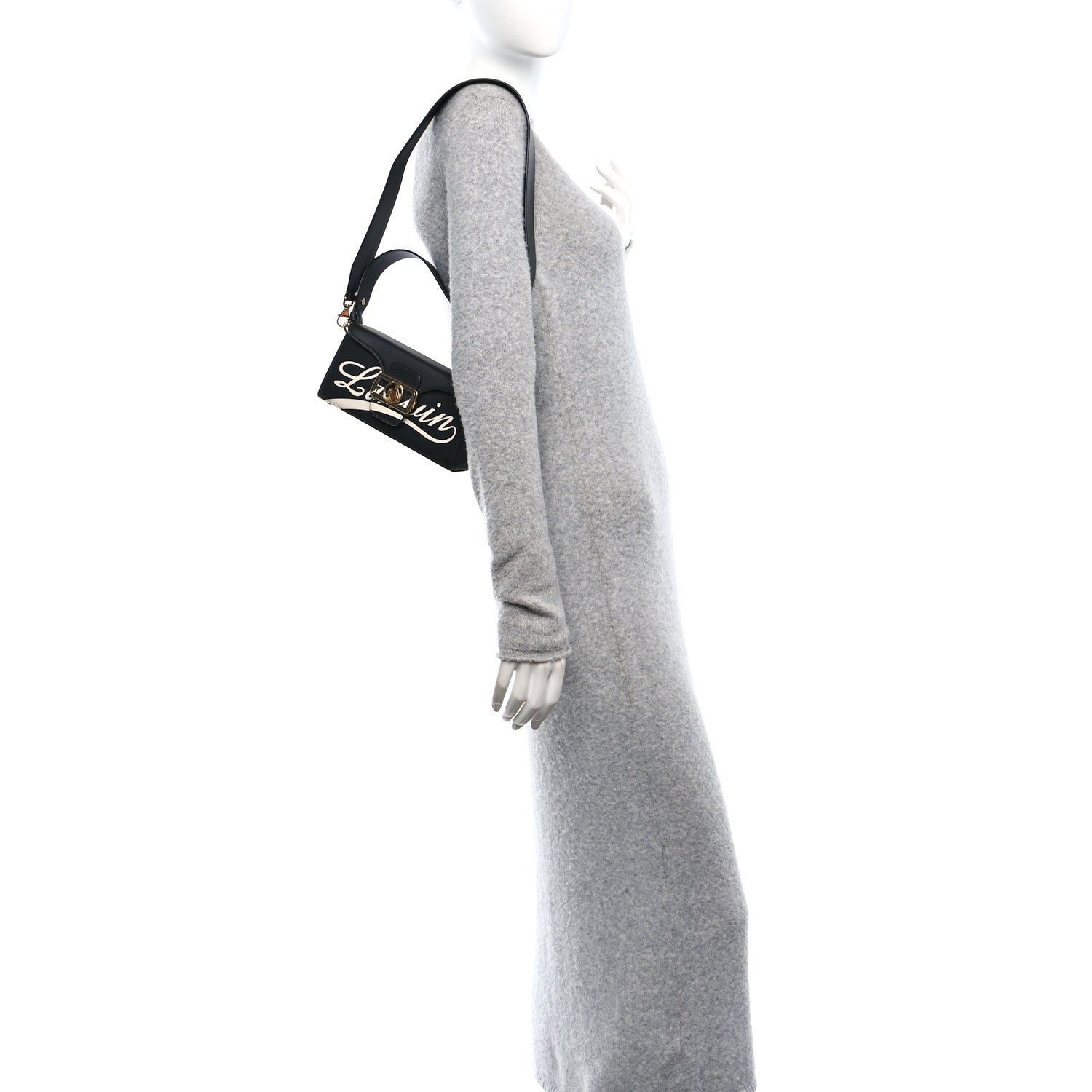 Lanvin Calfskin Logo Nano Pencil Bag Black 2 of 9