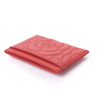 Chanel Caviar Camellia Quilted Card Holder Red 11 of 12