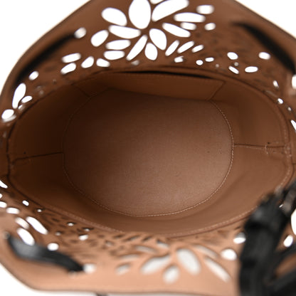 Alaia Calfskin Laser Cut Bucket Bag Black 5 of 10