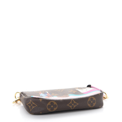Louis Vuitton Monogram 2016 Christmas Animation Mini Pochette Accessories Rose Ballerine 4 of 7