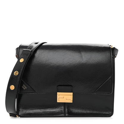 Fendi Agnello Old Shine Large Kan U Shoulder Bag Black 1 of 11