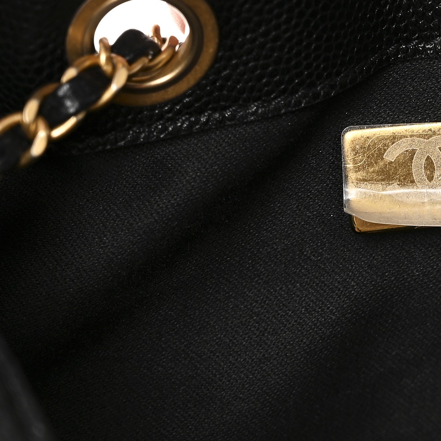 Caviar Quilted Medium Chanel 25 Handbag Black
