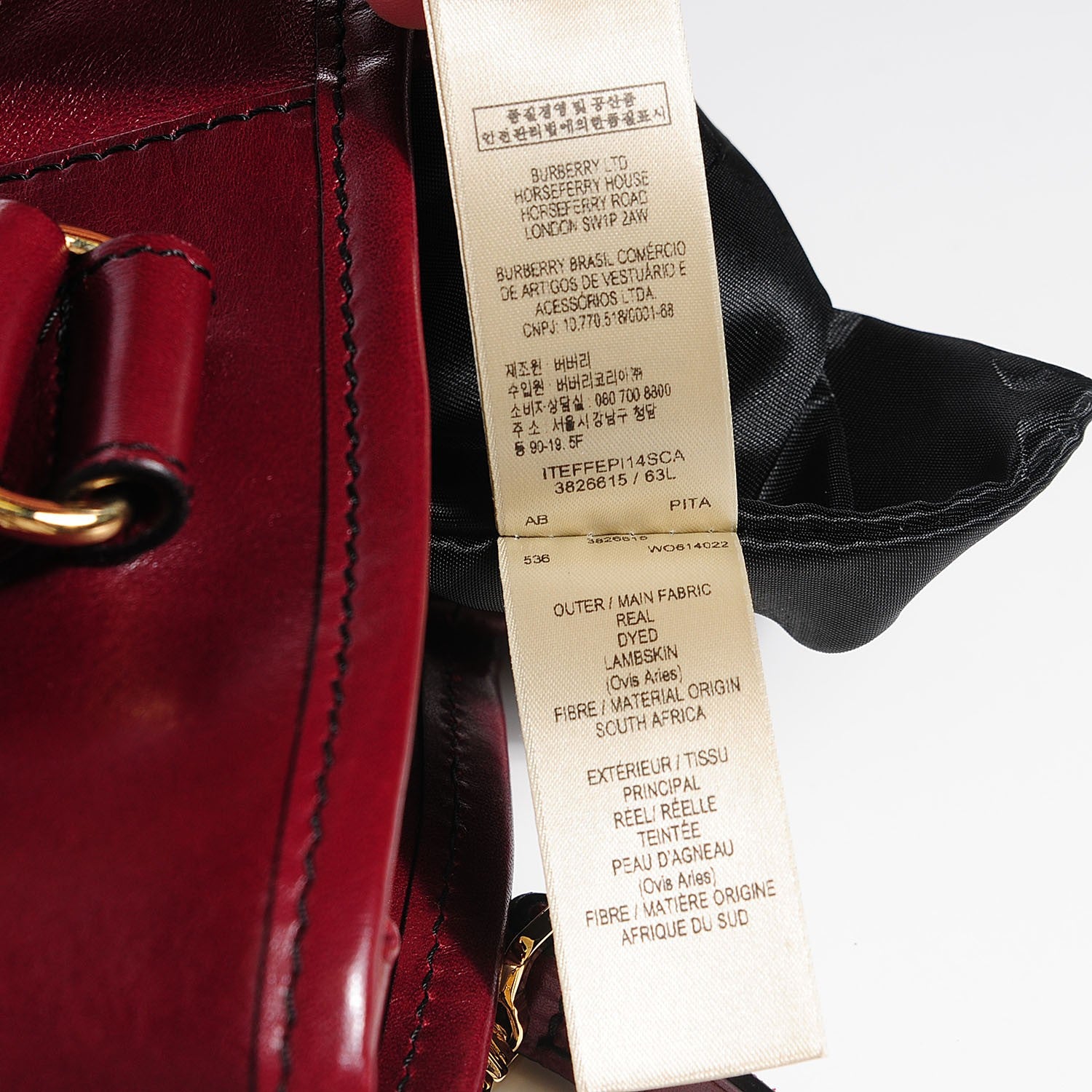 Burberry Lambskin Whipstitch Medium Tote Burgundy 11 of 12