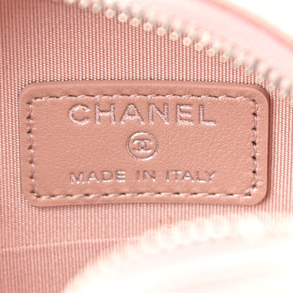 Chanel Goatskin Camellia Quilted Round Clutch With Chain Light Pink 6 of 10