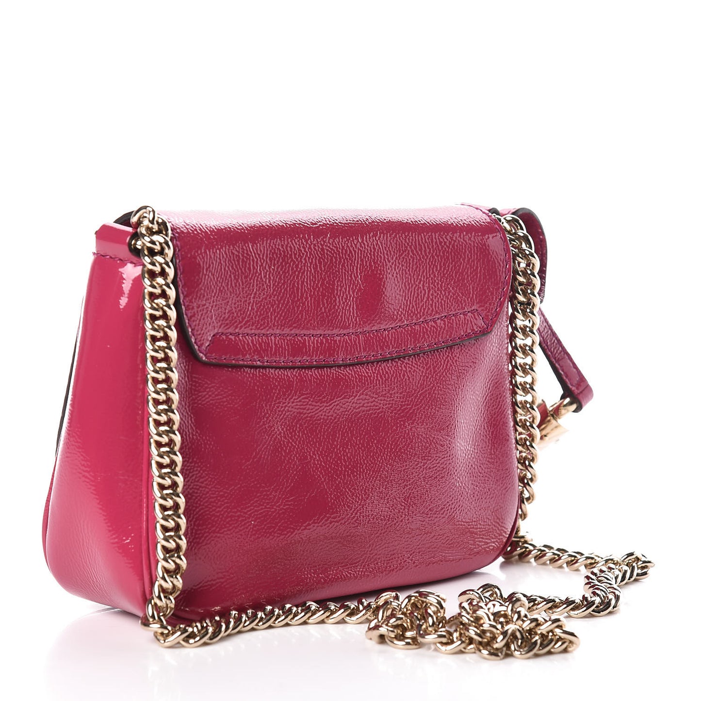 Vernice Naplack Small Soho Flap Crossbody Bright Bougainvillea