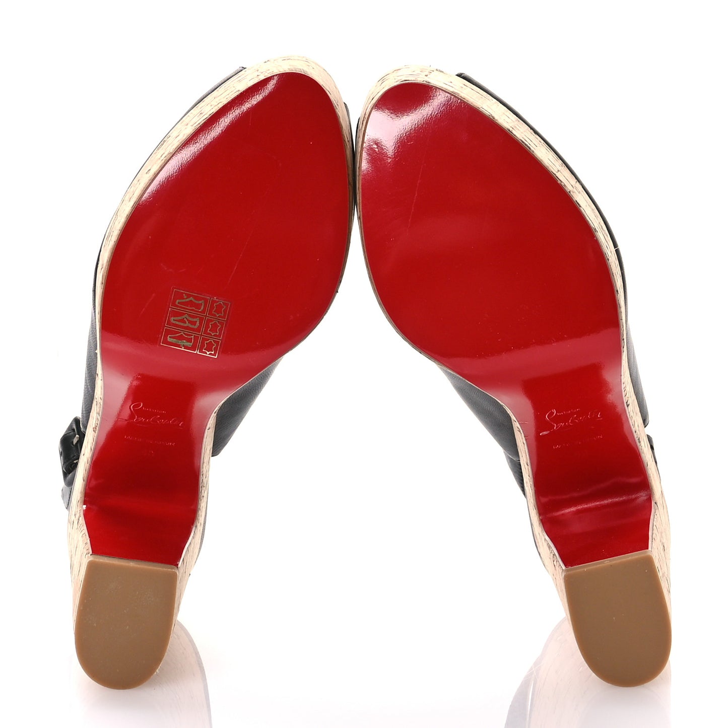 Calfskin Cork Dona Anna 120 Wedges 40 Black Natural