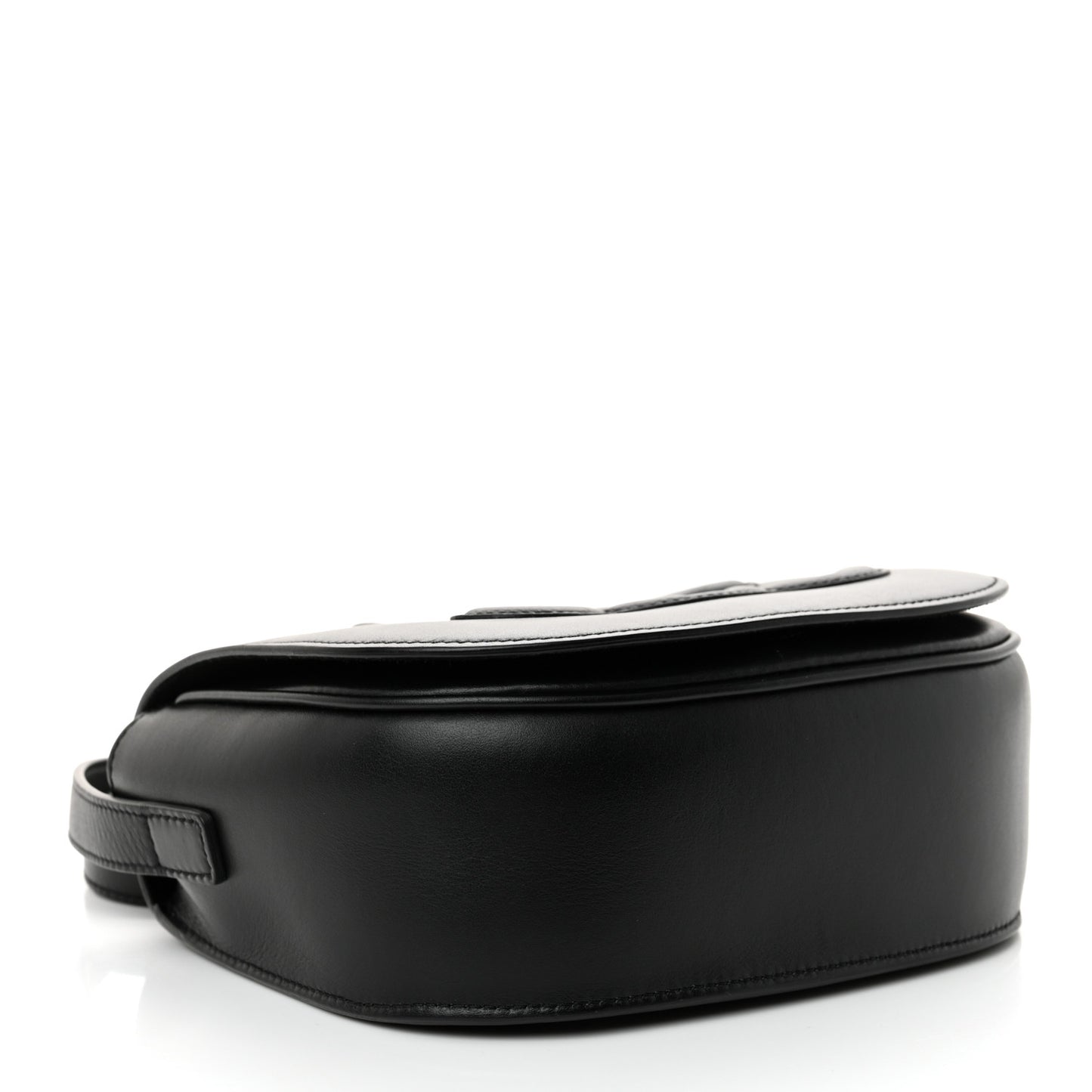 Smooth Calfskin Cuir Triomphe Folco Crossbody Bag Black