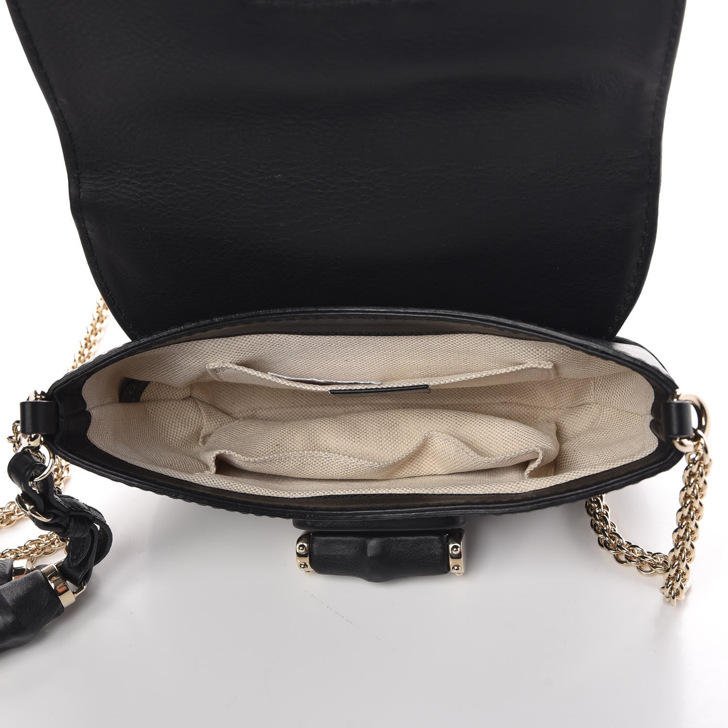 Gucci Calfskin Miss Bamboo Shoulder Bag Black 5 of 7