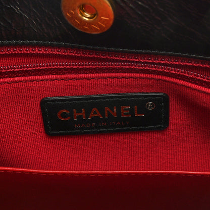 Chanel Shiny Crumpled Calfskin Quilted Wavy CC Hobo Black 6 of 9