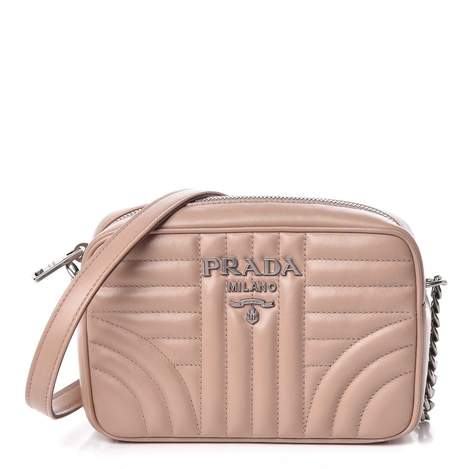 Prada Soft Calfskin Diagramme Crossbody Bag Cipria 1 of 10