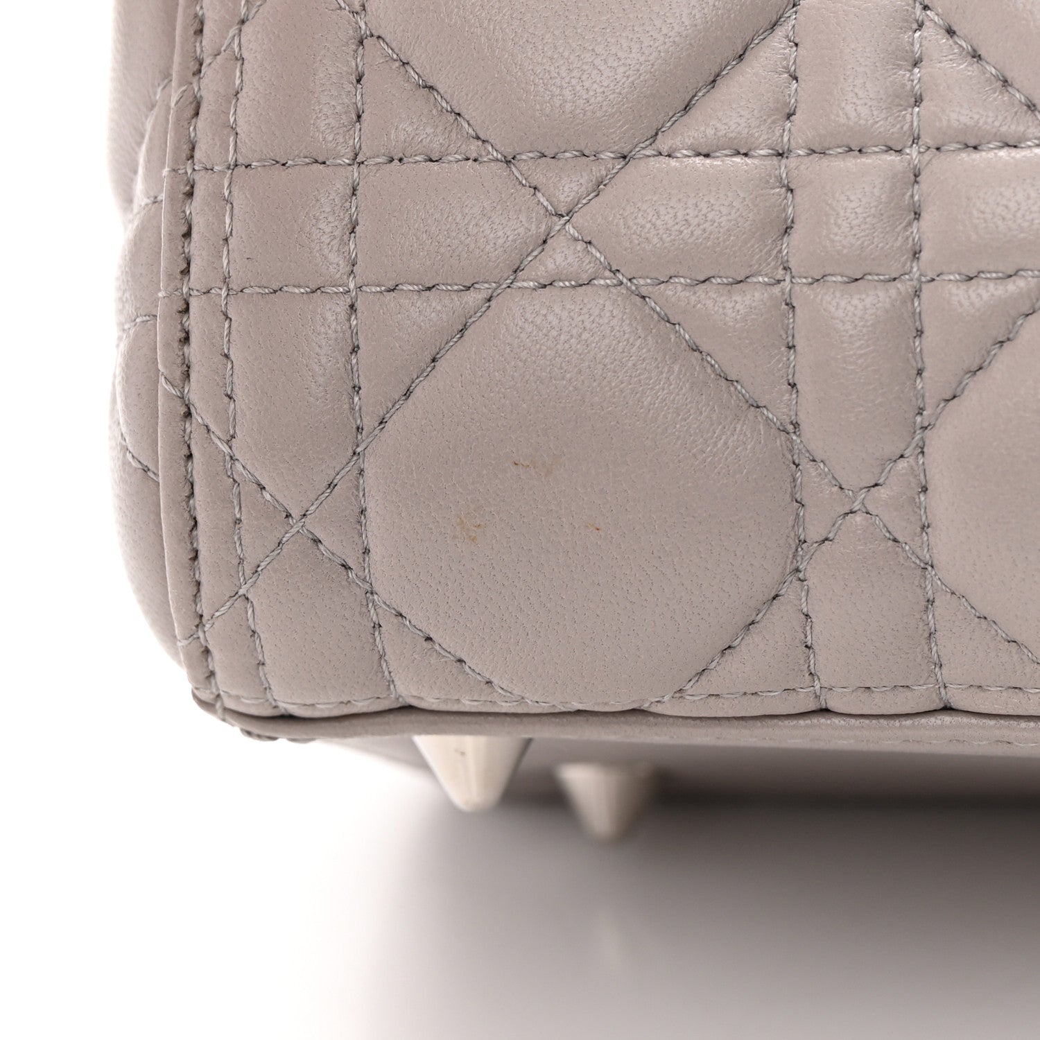 Christian Dior Lambskin Cannage Medium Lady Dior Grey 12 of 18