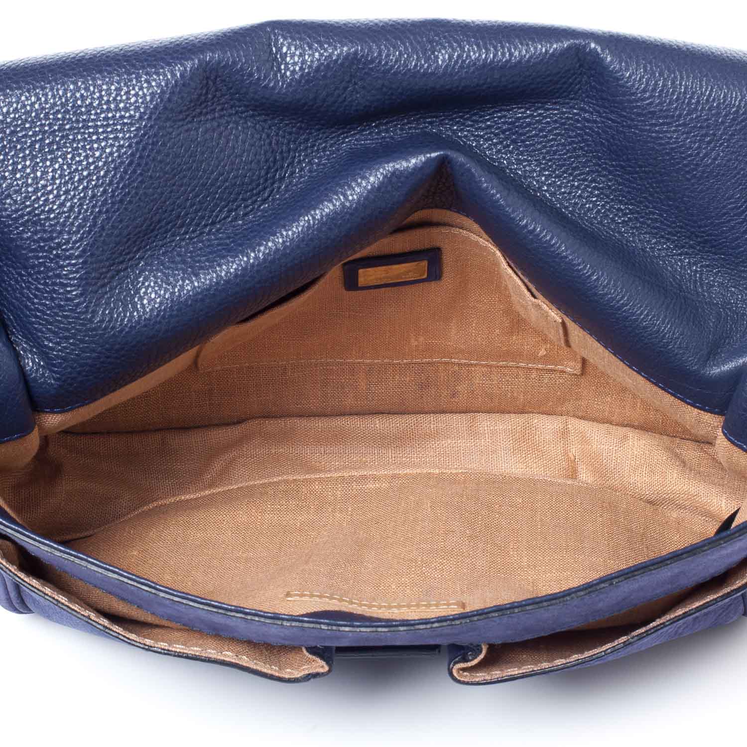 Fendi Suede Calfskin Romano Selleria Secret Code Satchel Blue 9 of 9