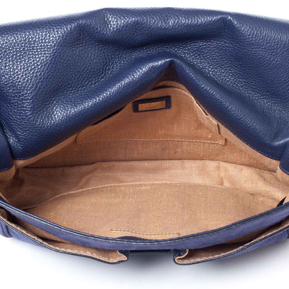 Fendi Suede Calfskin Romano Selleria Secret Code Satchel Blue 9 of 9