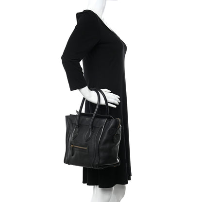 Celine Smooth Calfskin Micro Luggage Black 2 of 12