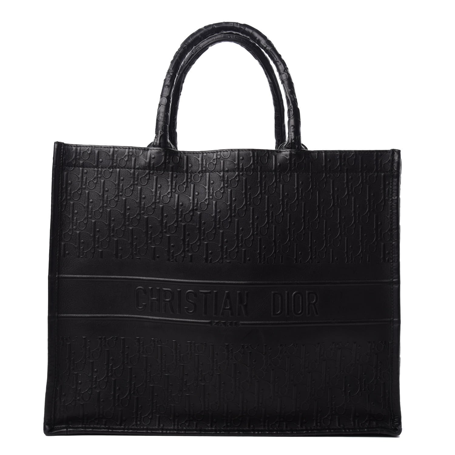 Christian Dior Oblique Calfskin Embossed Book Tote Black 1 of 10